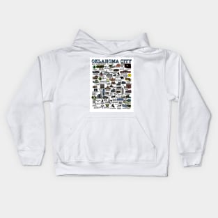 Oklahoma City Map Art Kids Hoodie